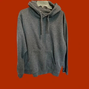 Wss hoodie men sweatshirt fleece sweater size large gray color